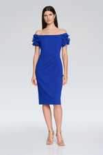 Joseph Ribkoff Midnight Blue Off-the-Shoulder Sheath Dress Style 241740