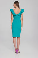 Joseph Ribkoff Ocean Blue Ruffle Sheath Dress Style 241747
