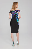 Joseph Ribkoff Black/Multi Floral Print Sheath Dress Style 241775