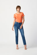 Joseph Ribkoff Classic Slim Jeans with Embellished Hem Style 241900