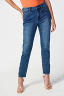Joseph Ribkoff Classic Slim Jeans with Embellished Hem Style 241900