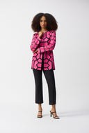Joseph Ribkoff Laser-Cut Leatherette on Mesh Jacket Style 241905