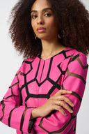 Joseph Ribkoff Laser-Cut Leatherette on Mesh Jacket Style 241905