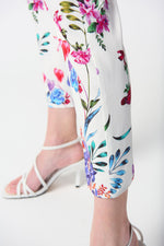 Joseph Ribkoff Vanilla/Multi Floral Print Cropped Pants Style 242007