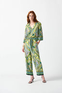 Joseph Ribkoff Vanilla/Multi Paisley Print Front Tie Top Style 242009