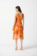 Joseph Ribkoff Pink/Multi Tropical Print Fit and Flare Dress Style 242015