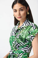 Joseph Ribkoff Vanilla/Multi Tropical Print Shirt Dress Style 242033