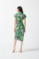 Joseph Ribkoff Vanilla/Multi Tropical Print Shirt Dress Style 242033