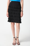 Joseph Ribkoff Black A-Line Ruffled Skirt Style 242044