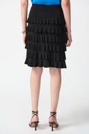 Joseph Ribkoff Black A-Line Ruffled Skirt Style 242044