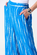 Joseph Ribkoff Blue/White Abstract Print Culotte Pants Style 242047