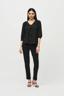 Joseph Ribkoff Black Flared High Low Top Style 242062