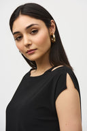 Joseph Ribkoff Black Asymmetrical Top Style 242084