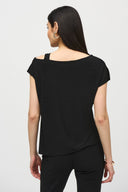 Joseph Ribkoff Black Asymmetrical Top Style 242084