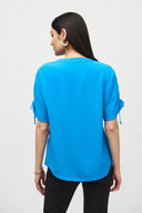 Joseph Ribkoff French Blue Boxy Top Style 242085