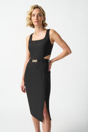 Joseph Ribkoff Black Lux Twill Sheath Dress Style 242101
