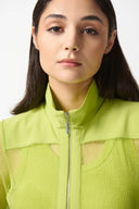 Joseph Ribkoff Key Lime Mesh And Silky Knit Straight Jacket Style 242102
