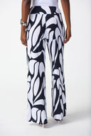 Joseph Ribkoff Midnight Blue/Vanilla Geometric Print Wide-Leg Pants Style 242103