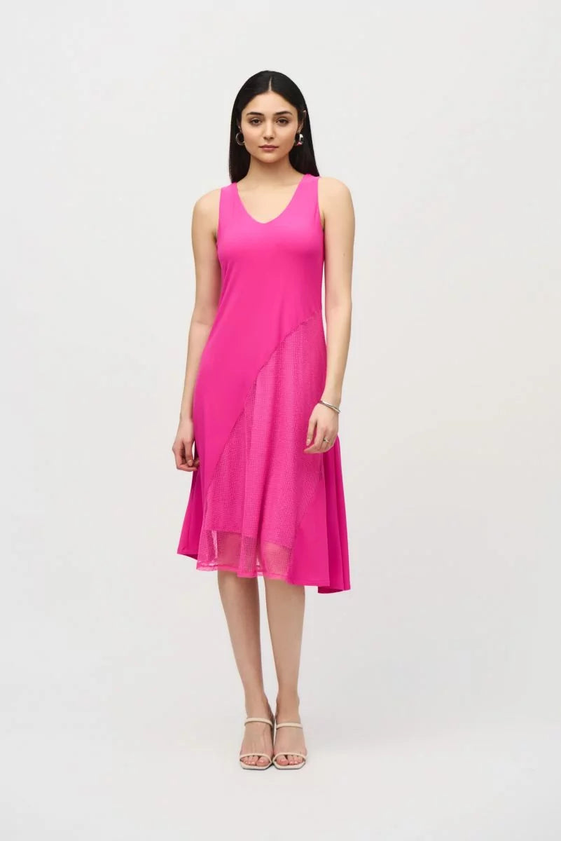 Joseph Ribkoff Ultra Pink Asymmetrical Sleeveless Dress Style 242110