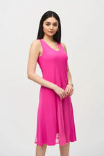 Joseph Ribkoff Ultra Pink Asymmetrical Sleeveless Dress Style 242110