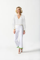 Joseph Ribkoff Off-White Georgette Puff Sleeve Top Style 242124