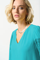 Joseph Ribkoff Seaview Georgette Puff Sleeve Top Style 242124