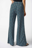 Joseph Ribkoff Black/Multi Geometric Print Wide-Leg Pants Style 242143