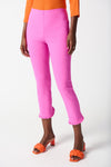 Joseph Ribkoff Pink Crop Pants With Ruffles Style 242145