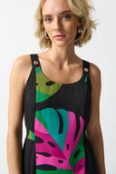 Joseph Ribkoff Black/Multi Tropical Print Dress Style 242163