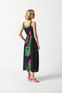 Joseph Ribkoff Black/Multi Tropical Print Dress Style 242163