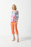 Joseph Ribkoff Vanilla/Multi Paisley Print Top Style 242179