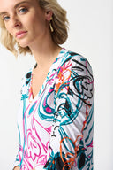 Joseph Ribkoff Vanilla/Multi Paisley Print Top Style 242179