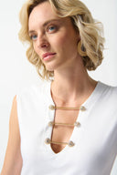 Joseph Ribkoff Vanilla Bamboo Jersey Fitted Top Style 242181