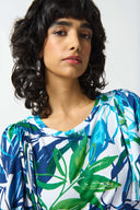 Joseph Ribkoff Vanilla/Multi Tropical Print Top Style 242183