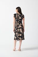 Joseph Ribkoff Black/Multi Floral Print Fit and Flare Dress Style 242190