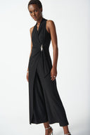 Joseph Ribkoff Black Wrap Culotte Jumpsuit Style 242197