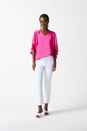 Joseph Ribkoff Ultra Pink Satin Cape Top Style 242202