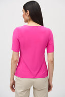 Joseph Ribkoff Ultra Pink Flared Ruffle Top Style 242214