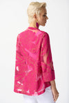 Joseph Ribkoff Pink/Gold Tropical Print Swing Jacket Style 242219