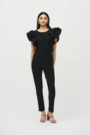 Joseph Ribkoff Black Statement Sleeve Top Style 242236