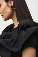 Joseph Ribkoff Black Statement Sleeve Top Style 242236