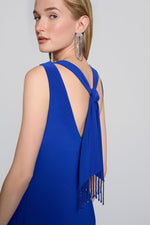 Joseph Ribkoff Royal Sapphire Beaded Hem Sheath Dress Style 242702