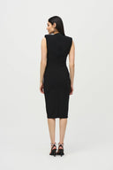Joseph Ribkoff Black Sleeveless Wrap Dress Style 242711