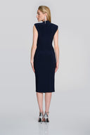Joseph Ribkoff Midnight Blue Sleeveless Wrap Dress Style 242711