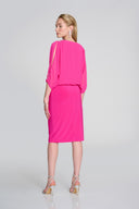 Joseph Ribkoff Shocking Pink Blouson Dress Style 242728
