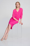 Joseph Ribkoff Shocking Pink Blouson Dress Style 242728