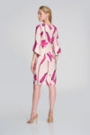 Joseph Ribkoff Light Sand/Pink Floral Print Sheath Dress Style 242733