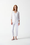 Joseph Ribkoff Vanilla Open Stitch Pullover Sweater Style 242903