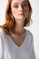 Joseph Ribkoff Vanilla Open Stitch Pullover Sweater Style 242903
