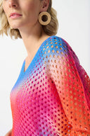 Joseph Ribkoff Open Stitch Abstract Print Pullover Sweater Style 242904